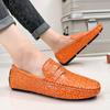 Luxury Orange Loafers Shoes For Men Trendy Casual Leather Men's Shoes Sale Classic Comfortable Flat Moccasins Man Boat Shoes