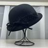 French Romantic High-quality Autumn and Winter Wool Top Hat Women's Retro Elegant Upturned Edge Basin Hat Niche Socialite Beret Hat