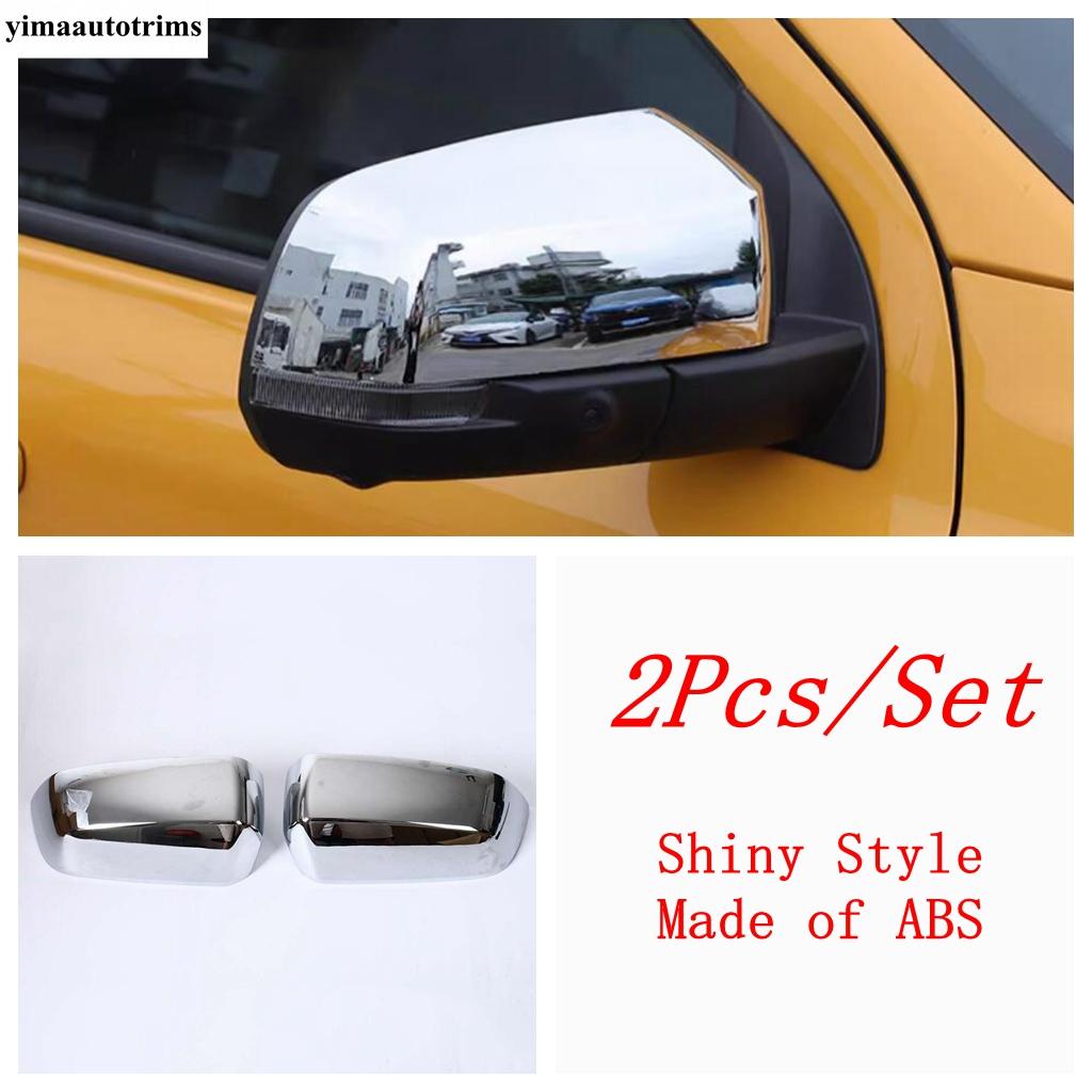 

Rearview Mirror Cap Shell Decor Protection Cover Trim For Ford Ranger 2024 2025 ABS Chrome Black / Carbon Fiber Accessories Shiny Style