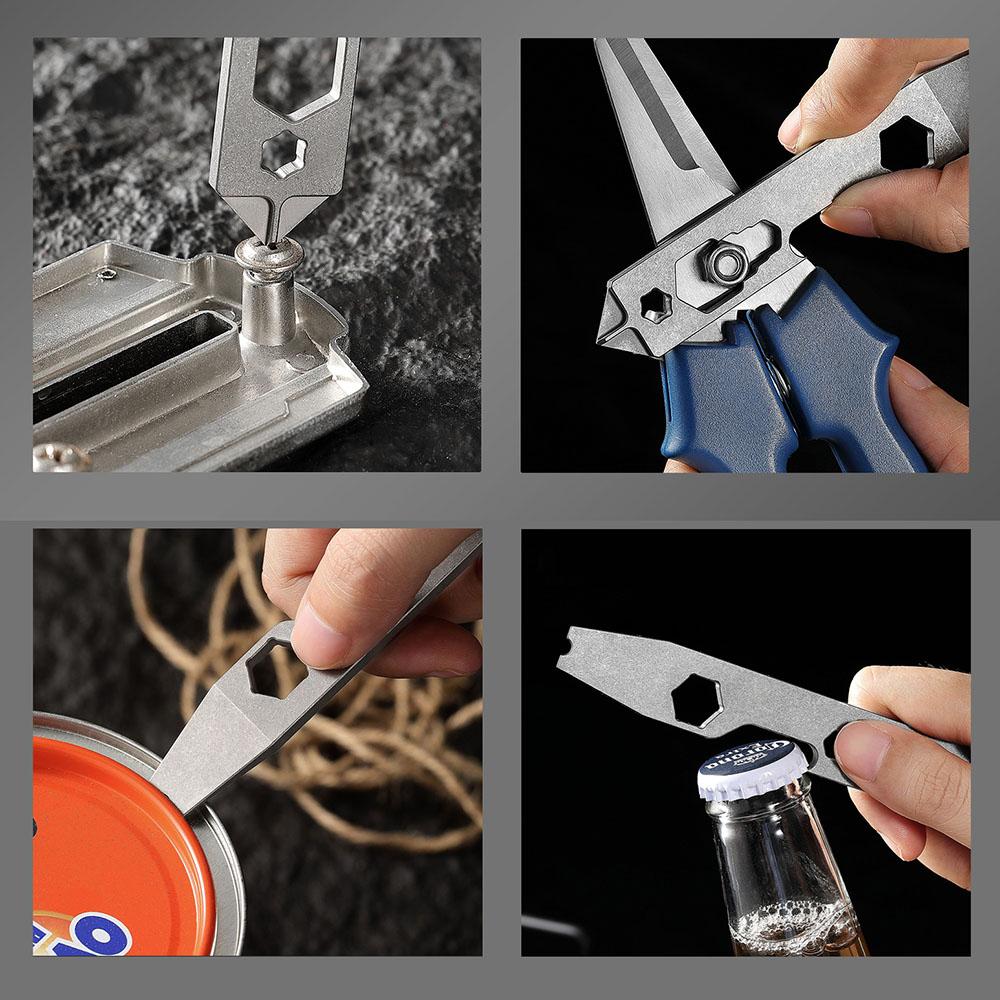 12mm Multi-function Crowbar Titanium Steel Screwdriver Wrench Bottle Opener Outdoor Camping Riding On Foot Tools EDC Nail Puller