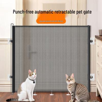 Retractable Anti-Jump Barrier for Cats and Dogs - Thickened Pet Gate & Door Partition