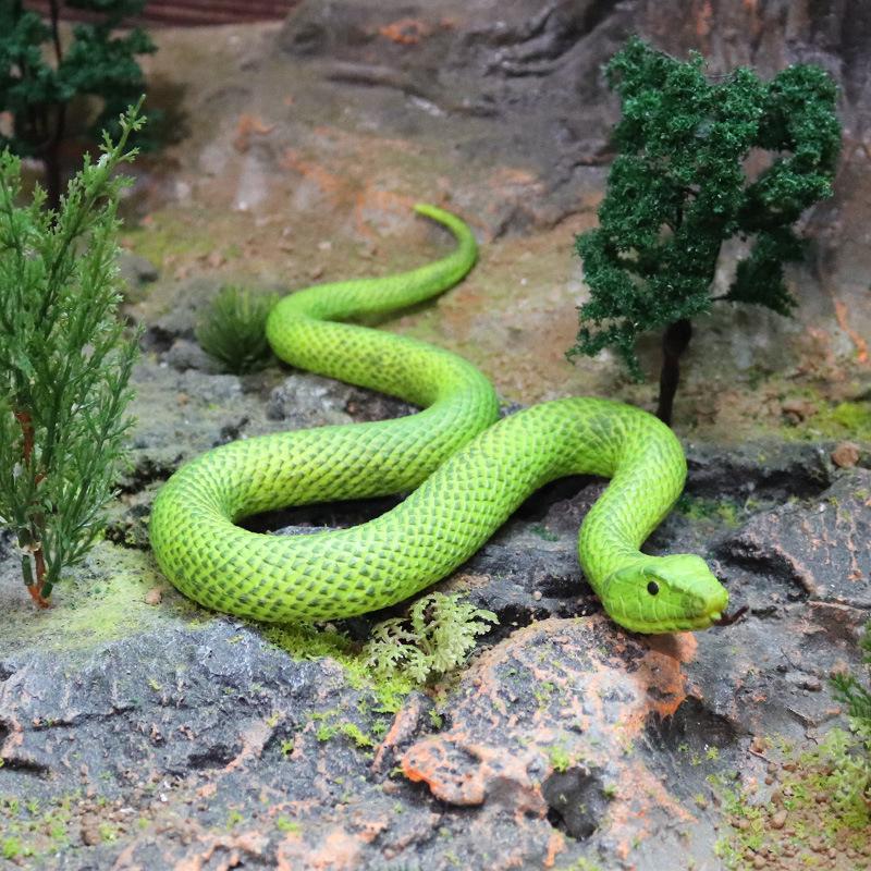 Children's Soft Rubber Bamboo Viper and Python Animal Model Toy