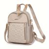 Embroidered Shoulder Bag For Women, Versatile Large Capacity Waterproof Travel Backpack, Casual Vertical Zipper Trendy Lightweight Backpack