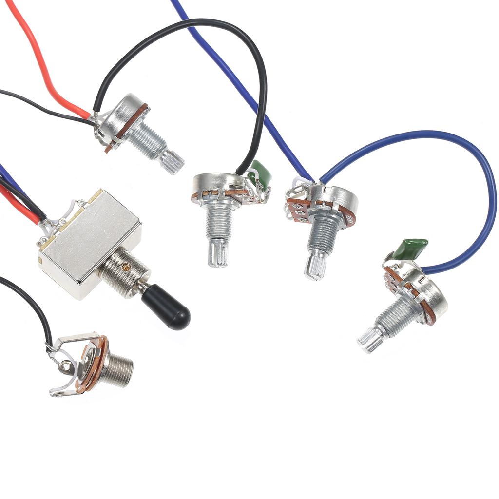 Prewired Wiring Kit for LP Electric Guitar 2T2V 500K Pots 3 Way Toggle Switch Wiring Set with Jack