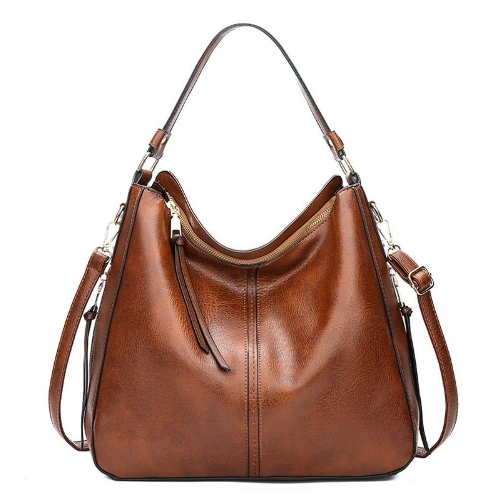 PU Leather PU Leather Handbags Large Capacity Casual Style Leather Shoulder Bag Simple Design Shoulder Strap