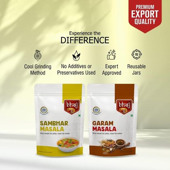 Bhoj Masale Sambhar And Garam Masala Powder Combo Pack 200GM Each | Aromatic Spice for Flavorful Indian Cooking | For Flavorful Cooking