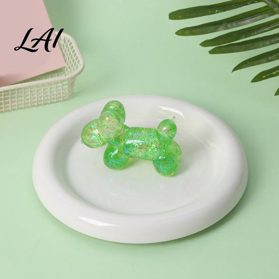 Soft Stress Ball Glitter Balloon Dog Squeeze Toy Relief Transparent Sensory Relaxation Toy Stretchy Animal Shape Fidget for Home Office Classroom