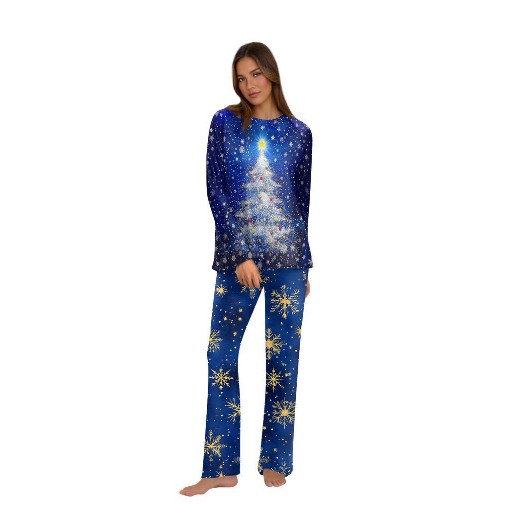 Christmas Print Family Outfit Long Sleeve Top + Pants Set Family Outfit