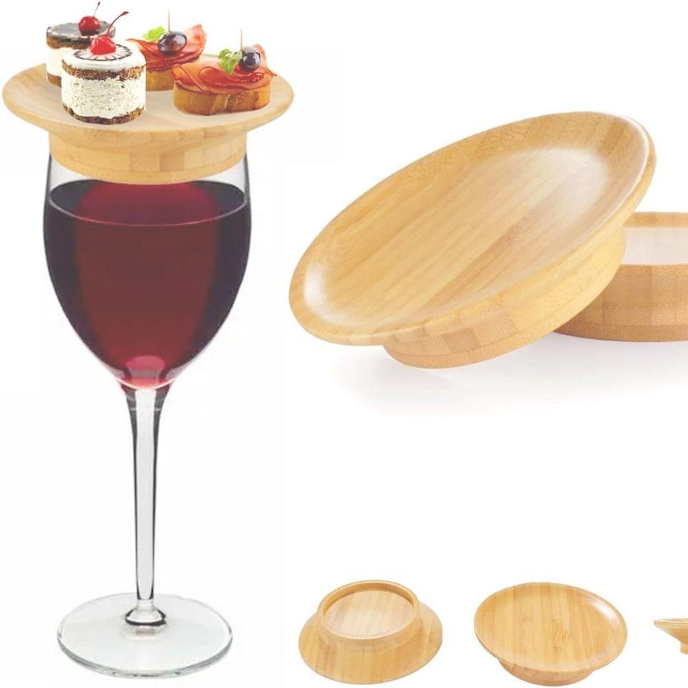Wooden Wine Coaster Safety Dessert Wooden Tray Charcuterie Board Wooden Red Wine Lid Bar Supplies