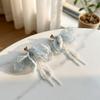 Fabric Chiffon Petal Drop Earrings Lightweight Boho Style Earrings  Pastoral Setting