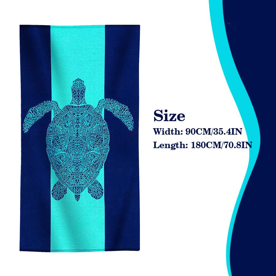 Microfiber Large Size Blue Shark Turtle Travel Swimming Pool Yoga Gym Beach Towel
