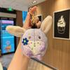 Disney Cute Cartoon Stitch Winnie the Pooh Piglet Bunny Ear Soft Plush Keychain Disney Character Fluffy Key Ring Bag Decoration Gift