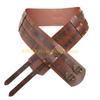 49MD Cosplay Embossed Belt Wide Belt Medieval Brown Waistband for Photoshoots