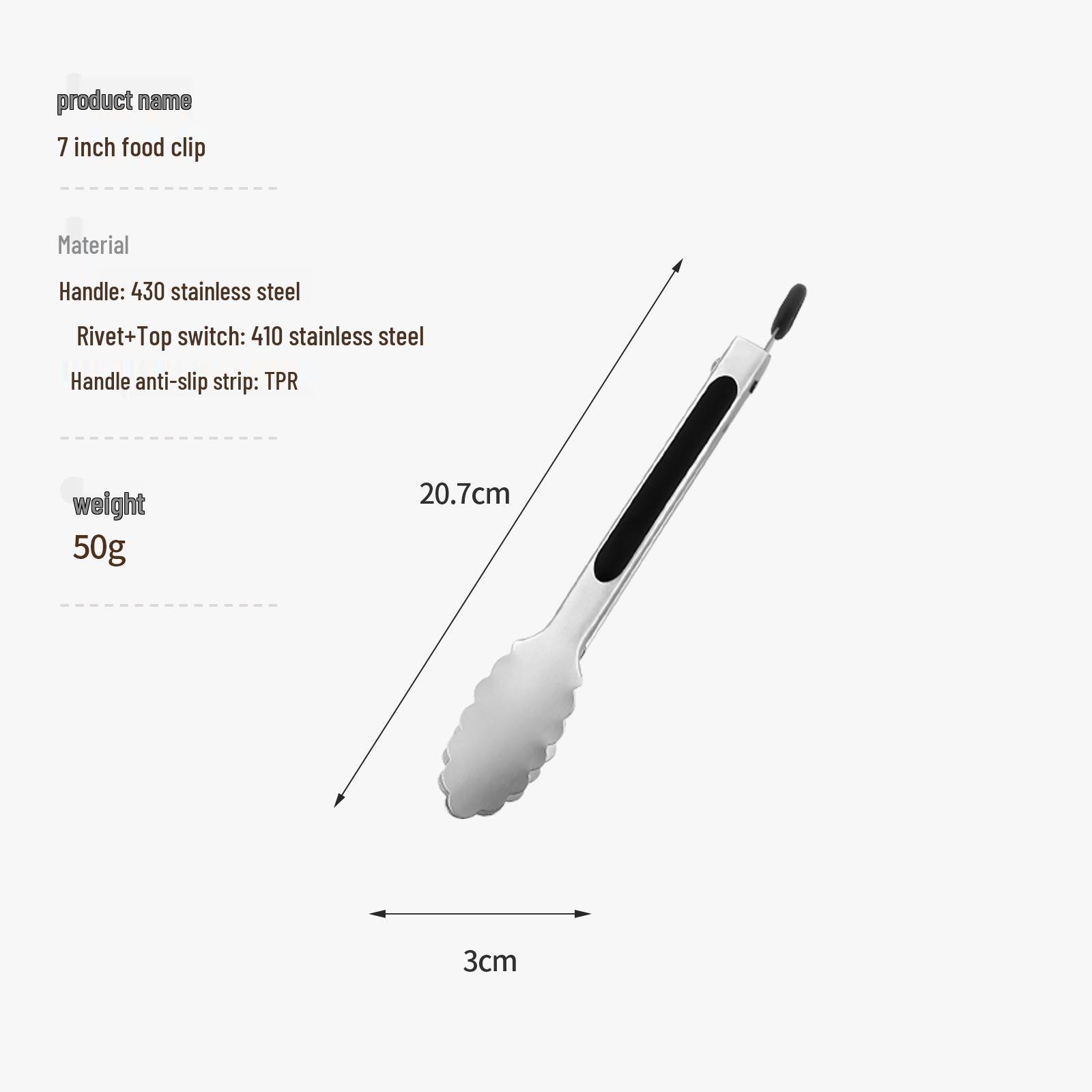 

High-Temperature Resistant Stainless Steel Barbecue Tongs - Anti-Scald, Thickened Kitchen Tool for Bread, Cake, and Food Handling PP Bag Packaging