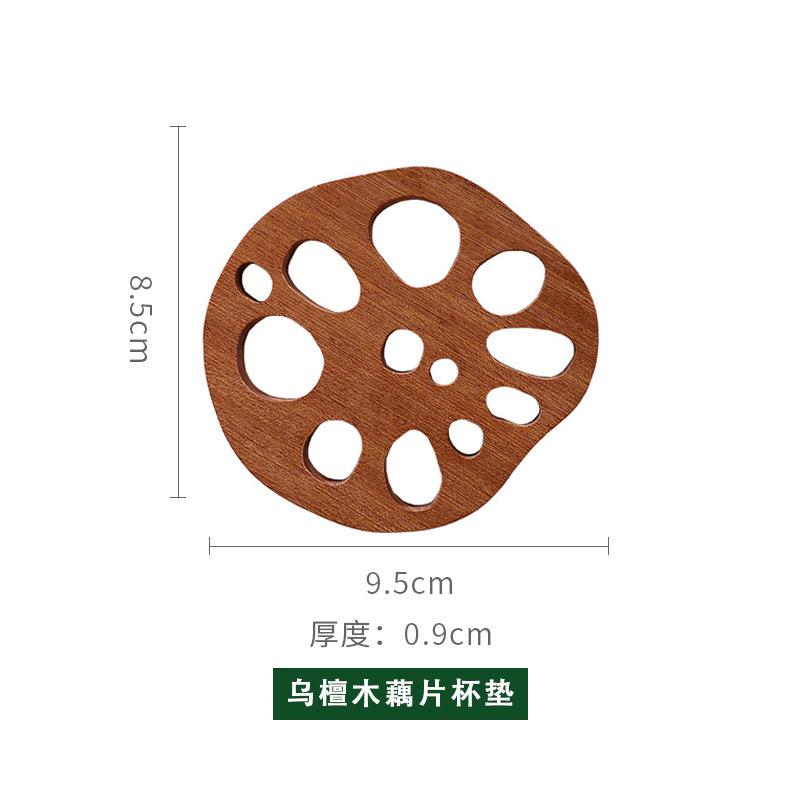 

Ebony Sandalwood Placemat Creative Lotus Root Slice Coaster Insulation Pad Kung Fu Tea Coaster Home Kitchen Placemat