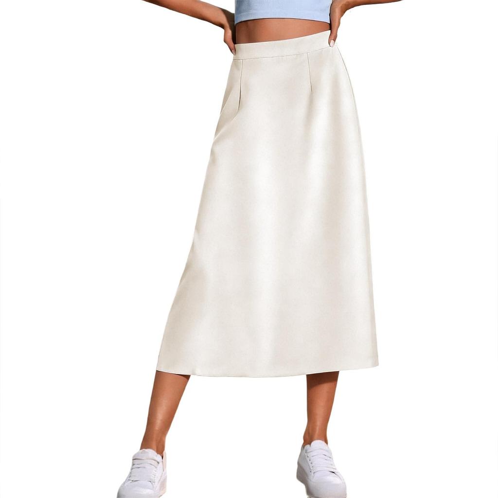 Modischer Damen-Freizeitrock mit hoher Taille - Farbe A-Linie