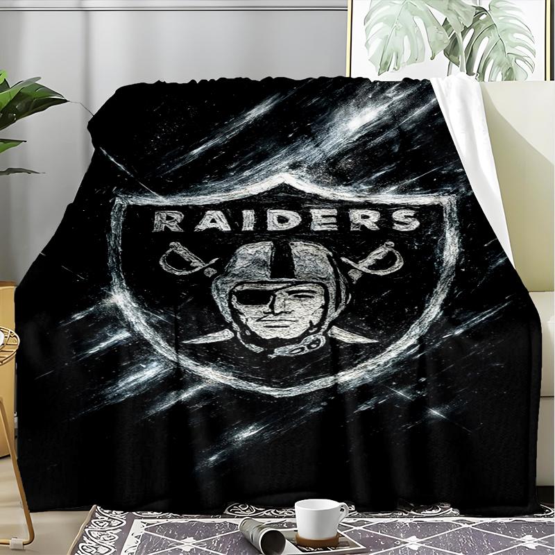 1PC Raiders Football Legacy Printed Soft Flannel Blanket Throw for Adult Bedroom Living Room Sofa Camping Travel Fan gifts Christmas Gifts