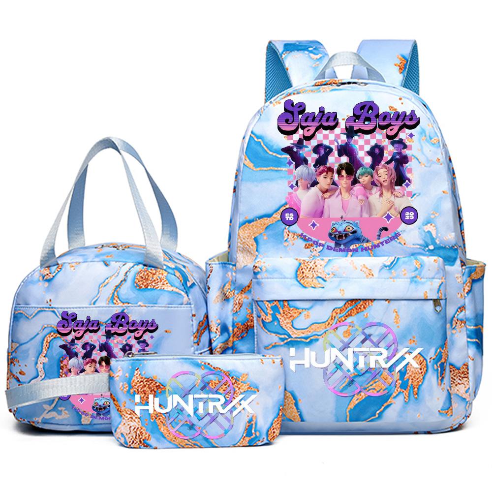 3 szt./zestaw Plecak z nadrukiem Anime Kpop z torebką i piórnikiem dla nastolatka, studenta, dziewczyny, chłopca, wodoodporna torba podróżna Mochila