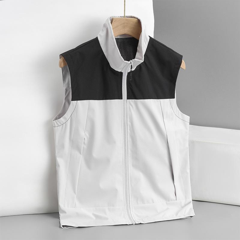 Outdoor Spring and Autumn Multi-pocket Sports Vest Men's Loose Hiking Vest Jacket Cardigan Stand Collar Waistcoat