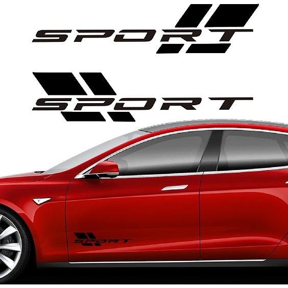 Zhizhong Car Sport Decal,16 Inch Vinyl Sticker Fit for All Cars Side (Matte Black)