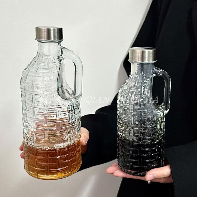 Sichun Glass Milk Bottle with Stainless Steel Lid