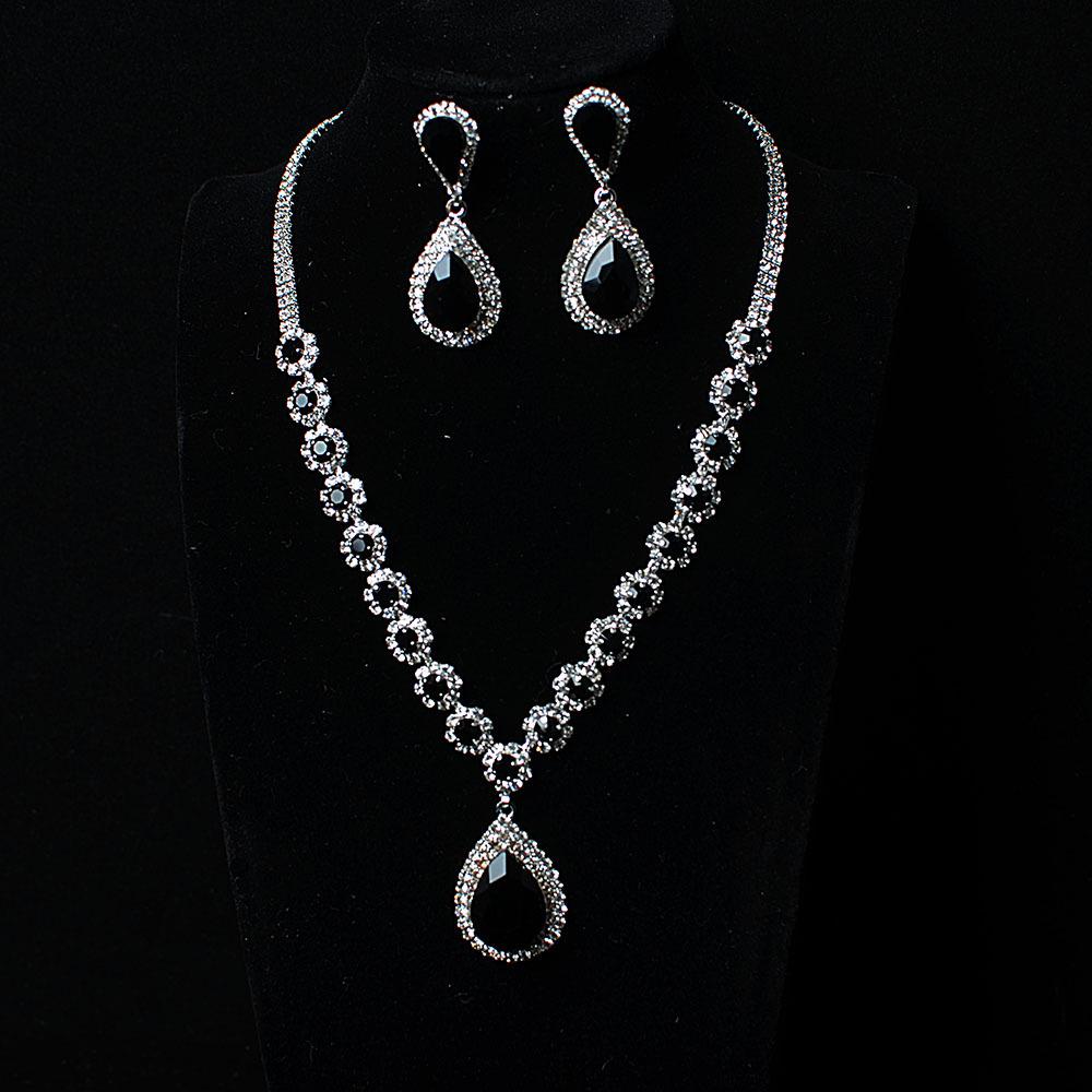 

Геометрическое хрустальное ожерелье-капля воды и набор украшений