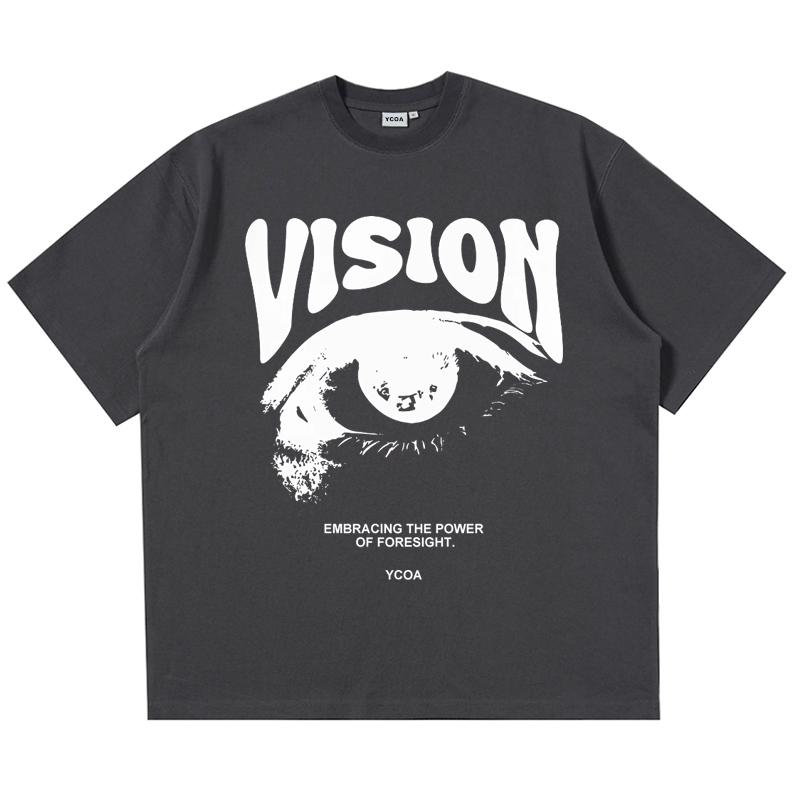 Unisex Oversized T-Shirt 100% Baumwolle Augen-Grafik Koreanischer Sommer Y2k Oberteile T-Shirts Streetwear Harajuku Kurzarm Ästhetische Kleidung