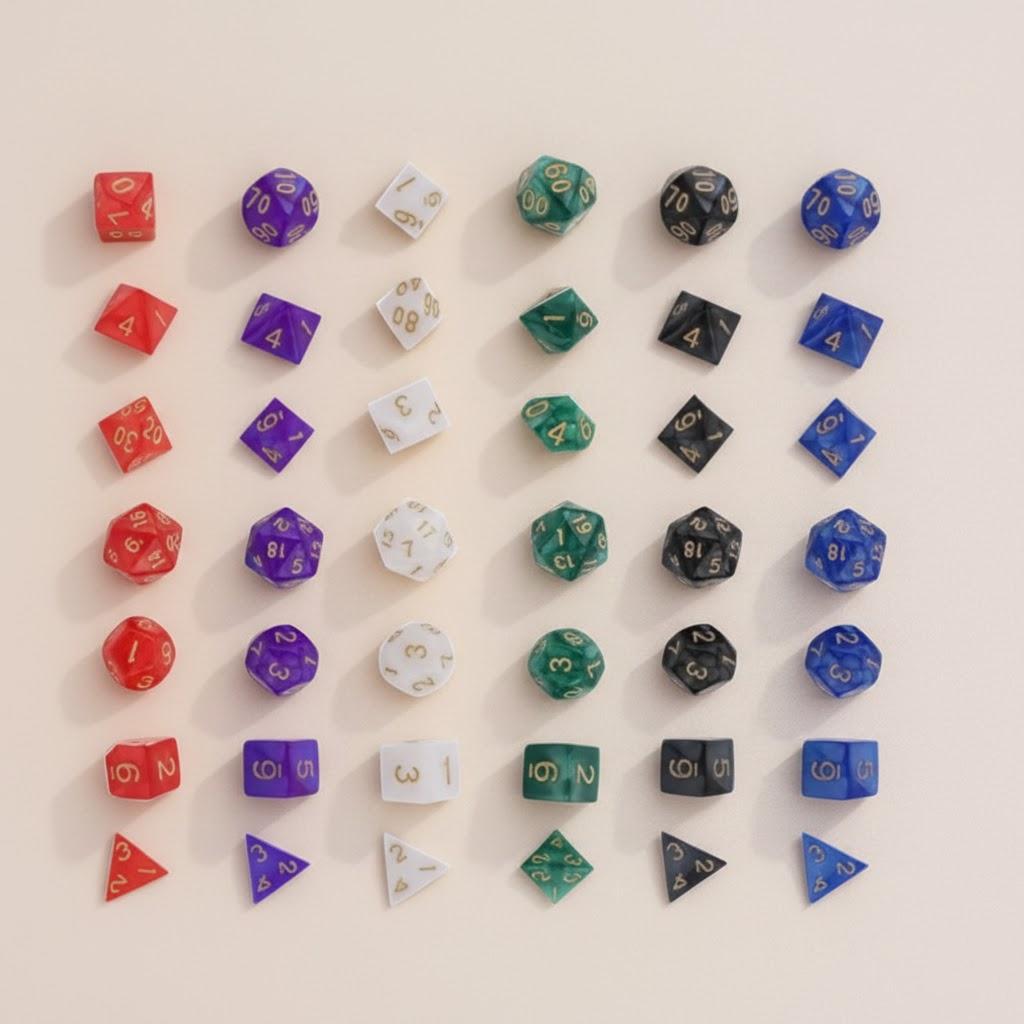 

7Pcs RPG Dice Set Polyhedral Dice for Tabletop Games Perfect Gift for Gamers Role Playing Game Accessories