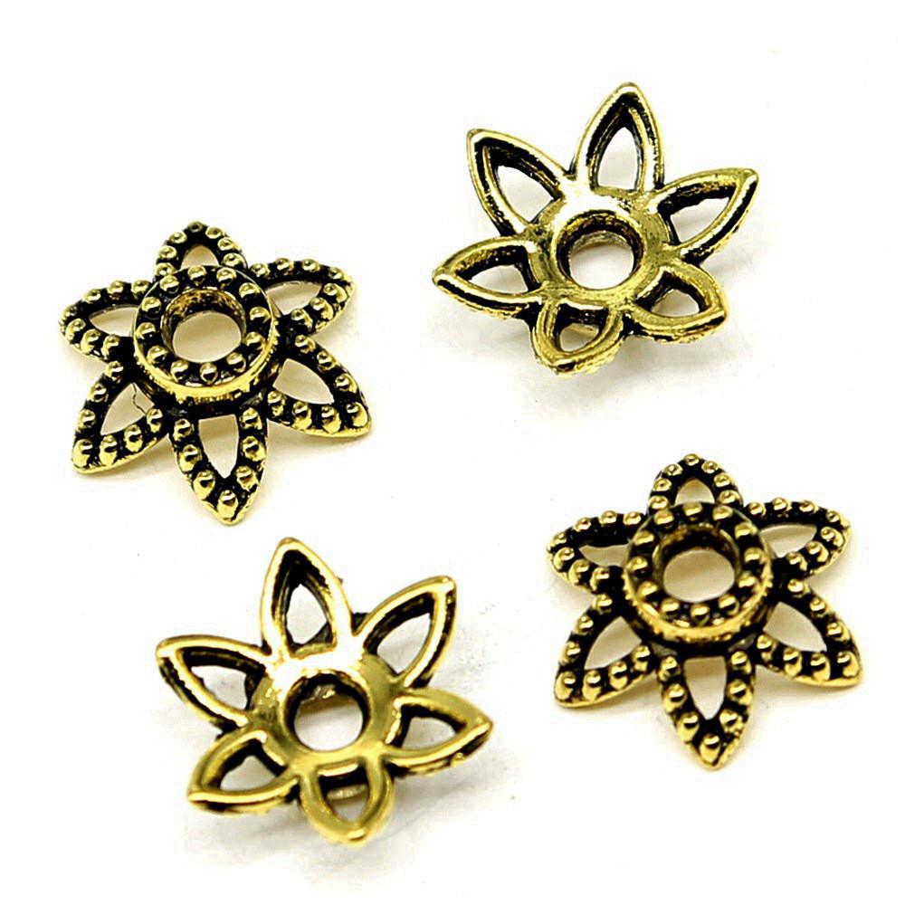 Multi Color Swirl Flower Bead Caps Spacer Beads For Jewelry Making Components