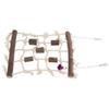 3 Pcs Parakeet Toy Wooden Block Cotton Rope Climbing Net with Molar Stone Strings Swing Toy for