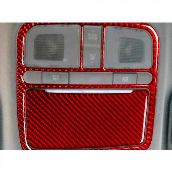 2Pcs Red Carbon Fiber Interior Overhead Console Cover Trim For Hyundai Azera