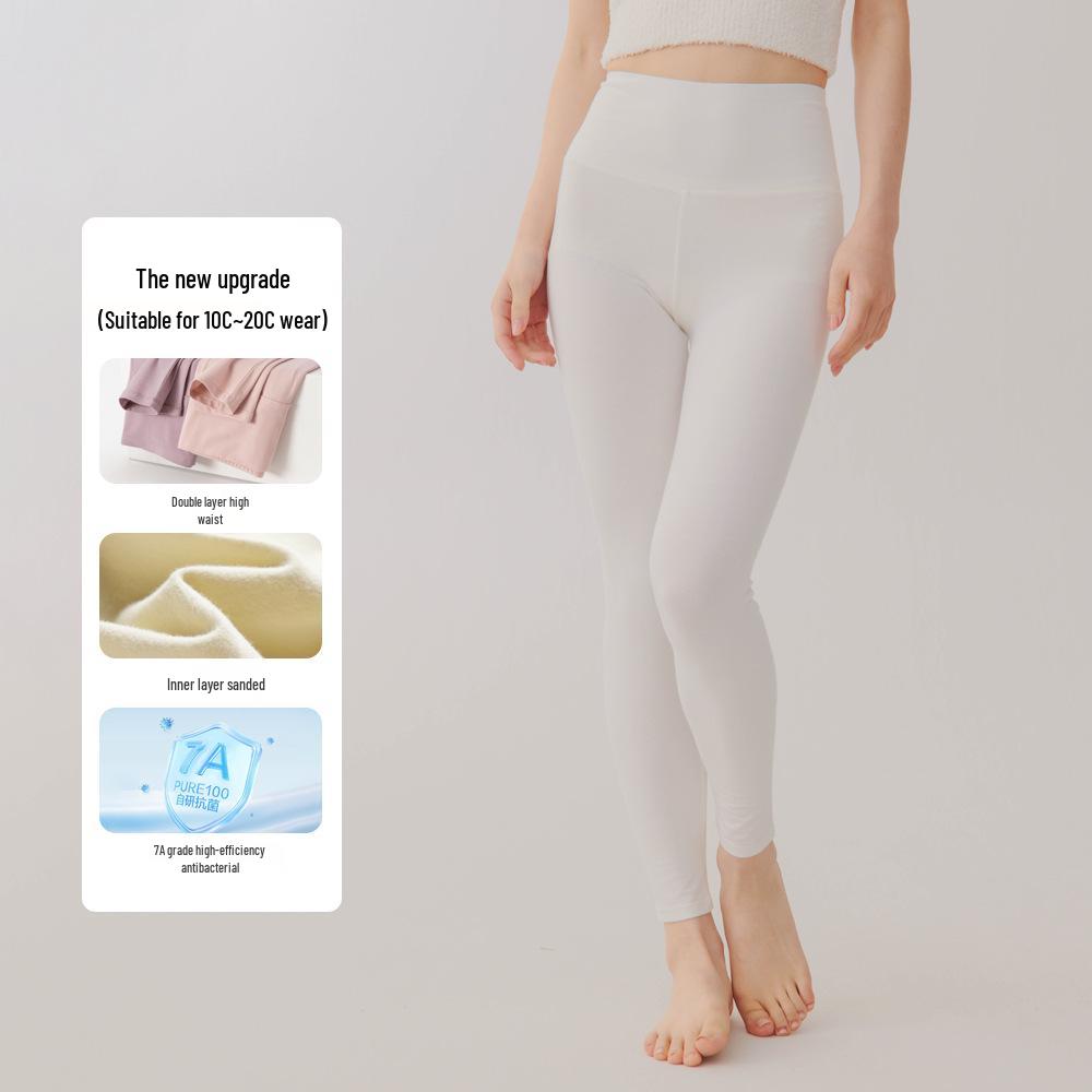 Dámské teplé legíny z čisté bavlny Slim Fit s vysokým pasem na podzim a zimu