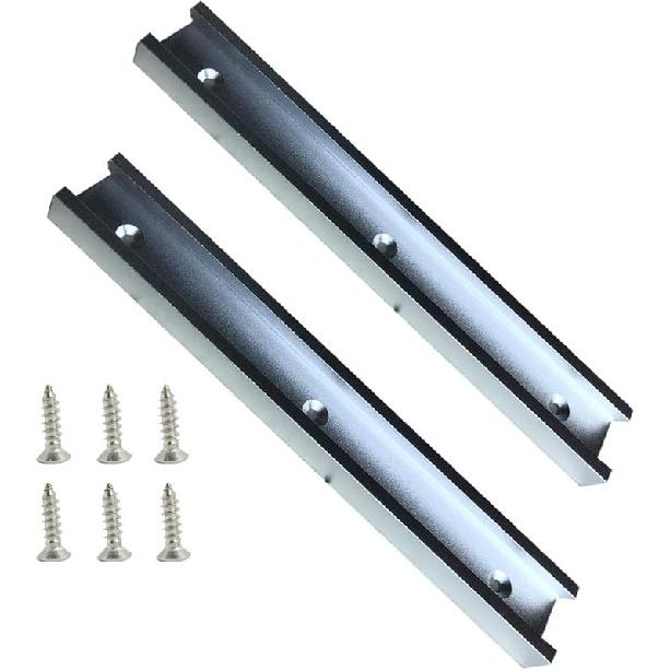 2 pack 12" t-tracks for woodworking,Aluminum Alloy Woodworking Tools T Slot Track With Screws Double-Cut Profile T Track with Predrilled Mounting