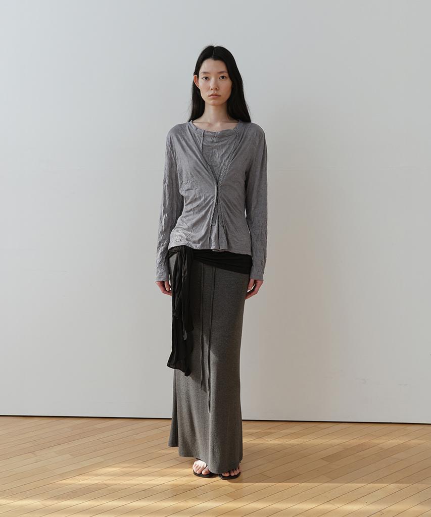 Loutaideu Crease Snap Top [Grey]
