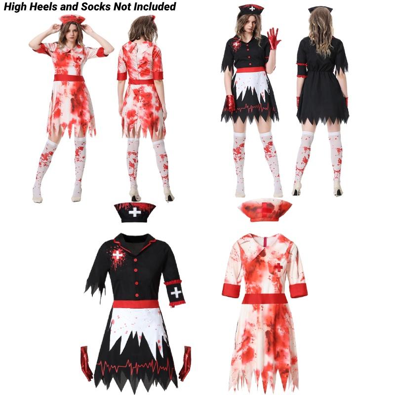 Yumeikeshi Women's Halloween Cosplay Costume Blood Nurse Maid Doctor Outfit