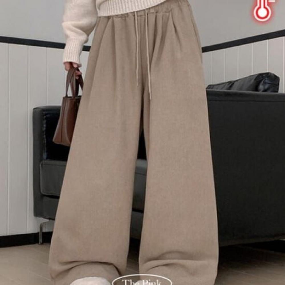 The Pink Barnett Banding Pintuck Corduroy Lined Wide Training Pants