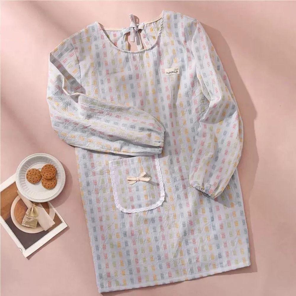 Breathable Long Sleeve Apron Protective Suspender Work Dress Cleaning Apron  Restaurant Use