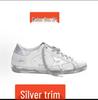 Unisex Retro Distressed White Shoes: Versatile, Height-Enhancing Korean GG Star Design