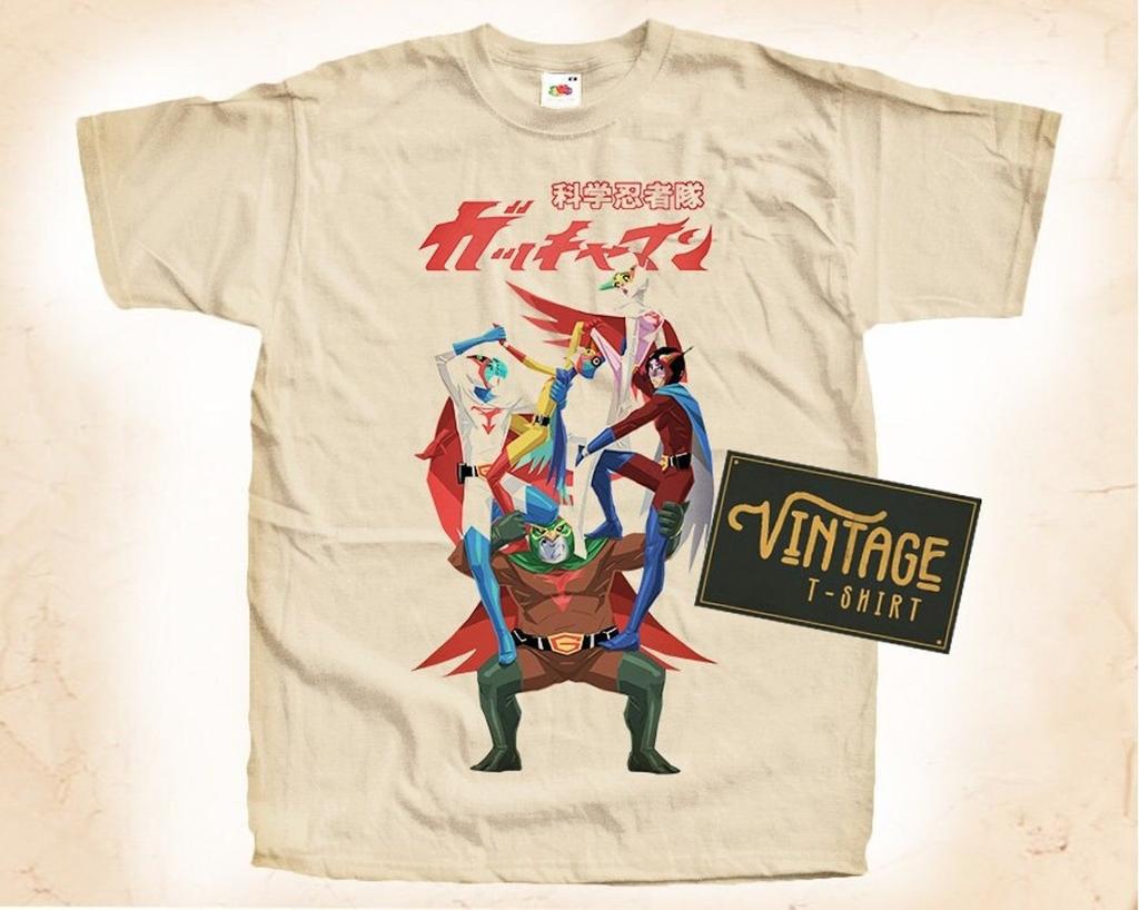 Science Ninja Team Gatchaman V1 T-Shirt Vintage Natural color Men's T-Shirt DTG Digital Print SIZES S M L XL 2XL 3XL 4XL 5XL