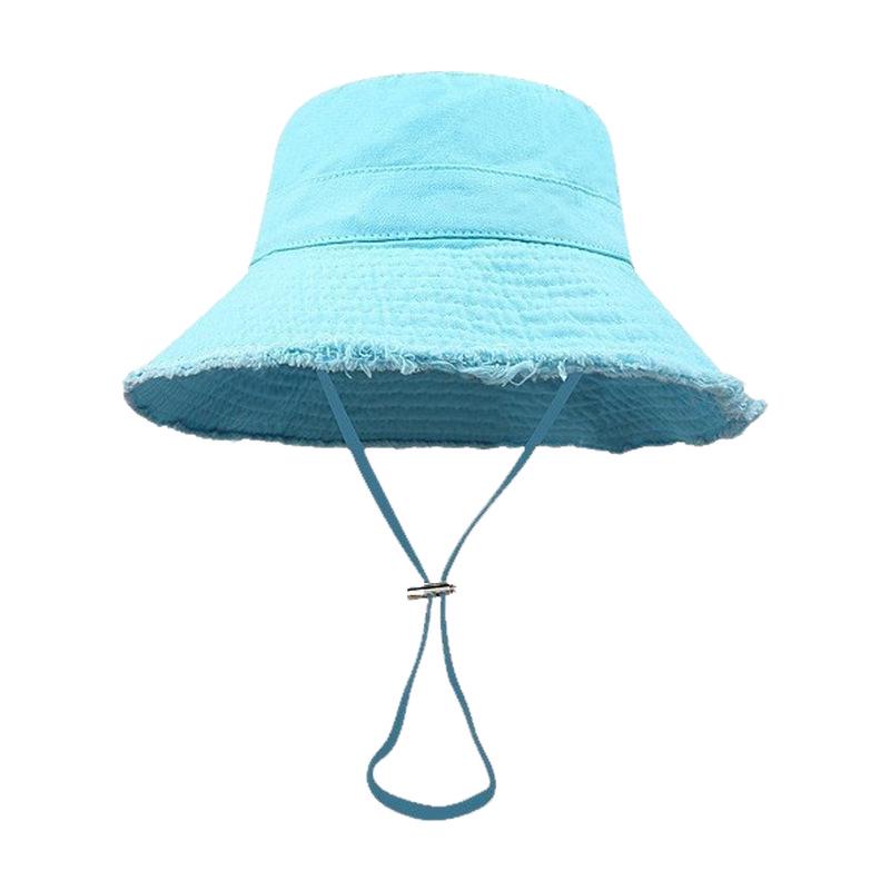 HyunA Fur-Edged Washed Cotton Fisherman Bucket Hat for Women - Trendy, Stylish Sun Hat for Shopping & Travel