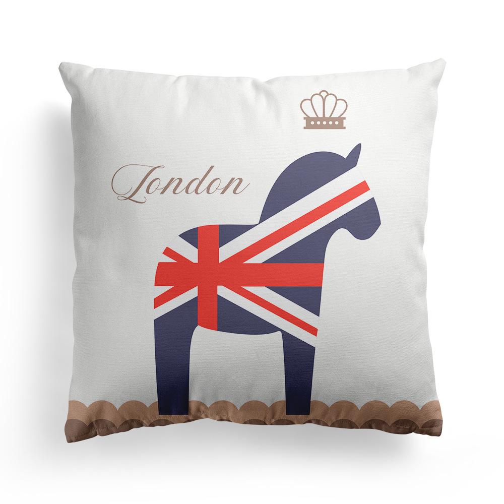 Sofa Pillow Case Does Not Include Pillow Core Living Room European-style Rice-shaped National Flag Mediterranean Bay Window Pillow British Style