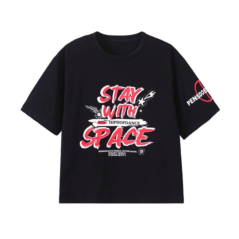 Kids' Hip Hop Dance Outfit: Boys' Trendy Set & Girls' Crop Top with Cargo Pants - Summer Jazz Performance Wear