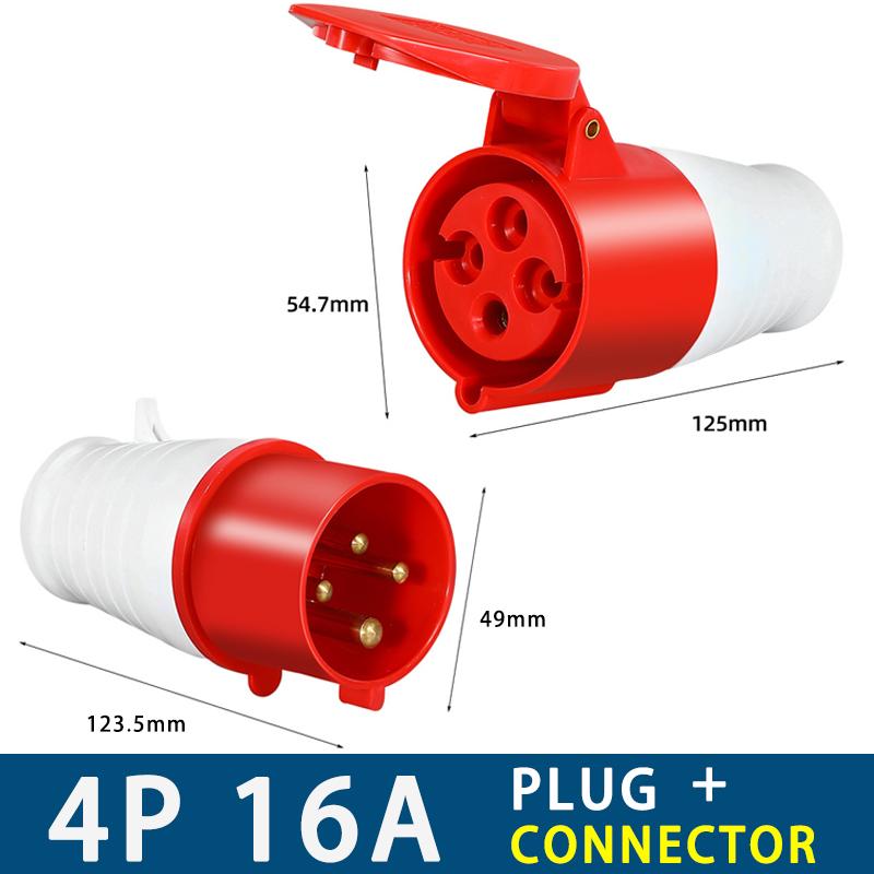 240V 16A Car Connection Plug Adapter 3 4 5PIN Mains Hook Up Site Socket for Caravan Motorhome Camping Power Supply