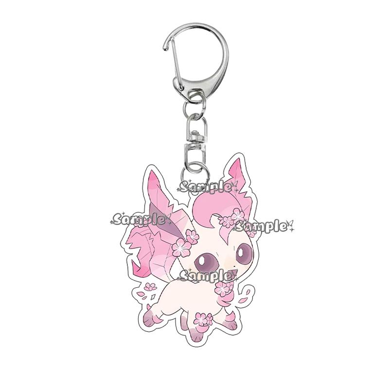 Anime Cartoon Umbreon Eevee Espeon Acrylic Keychain Key Chain Ring Backpack Charm Accessories Homemade Pendant Gift for Friends