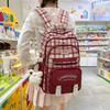 Schoolbag New Schoolbag Plaid Female Primary School Students Large Capacity Backpack High School Students High Value Campus College Backpack