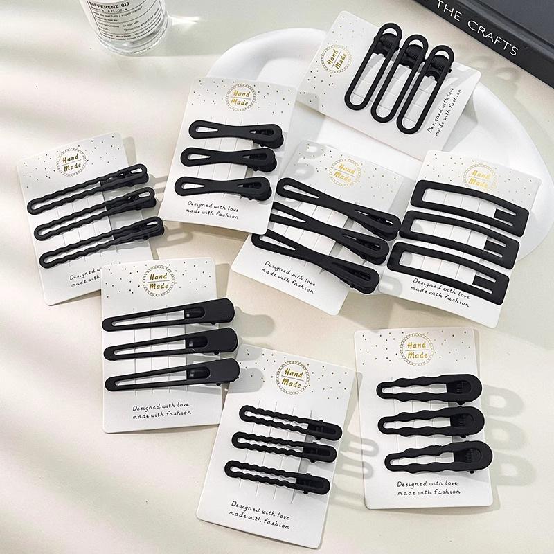 New Black Hairpin, Women'S Broken Forehead, Side Duckbill Clip, Clip For Adult Hair Accessories, Simple One-Word Clip.