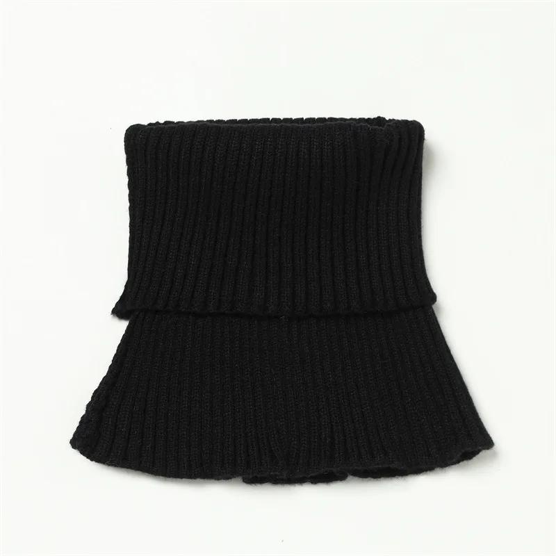 Warmer Gestrickter Kragenschal Mne Damen Rollkragen Falscher Unechter Kragen Abnehmbarer Schal Warmer Winter Winddichter Schal Rüschen Wickel
