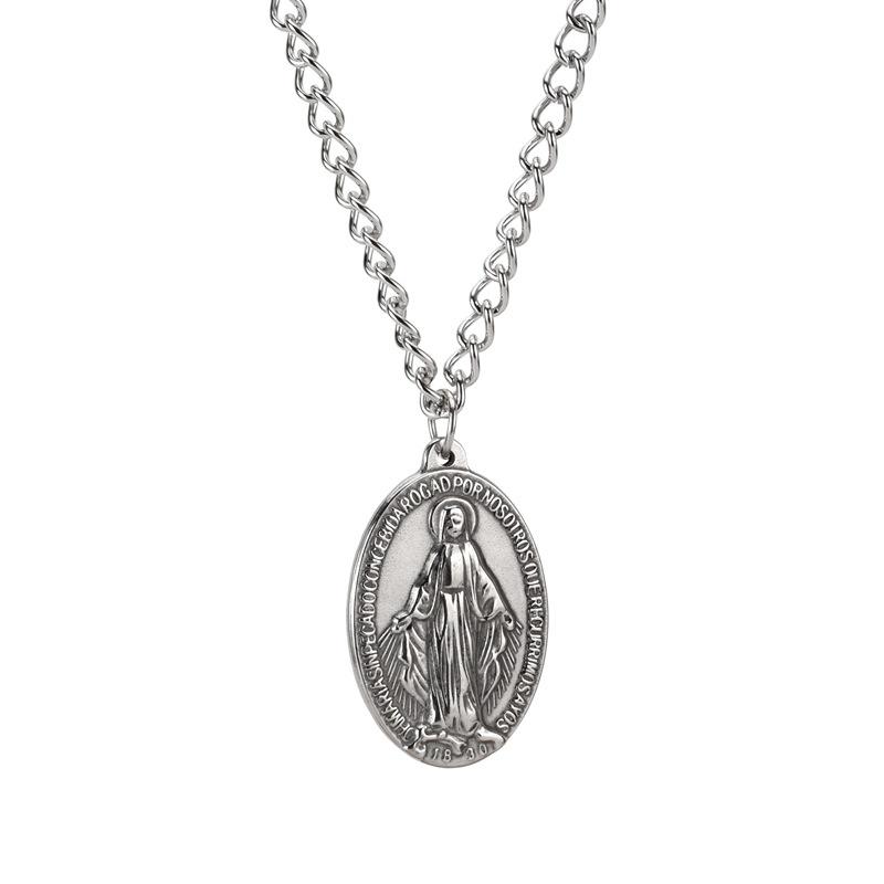 Religious San Benito Necklace Cross Saint Benedict Medal Vintage Jesus Necklaces & Pendants For Women Men Jewelry Statement Gift