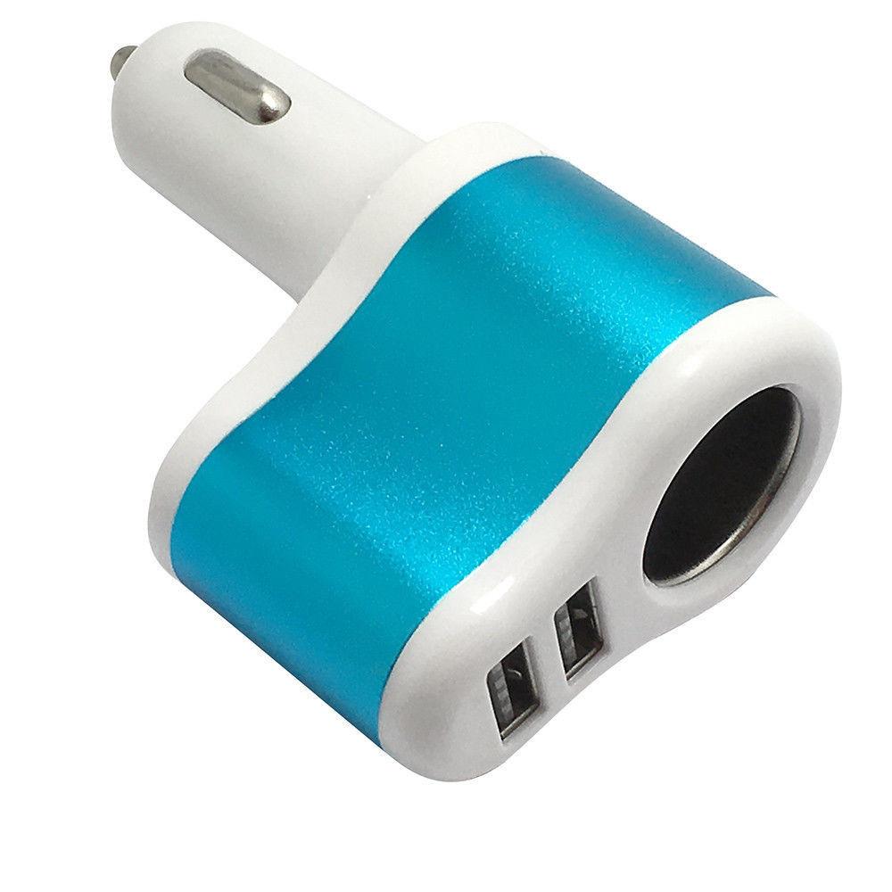 12v24v Ports 2 Usb Car Charger Lighter Socket Splitter Power Adapter For Iphone