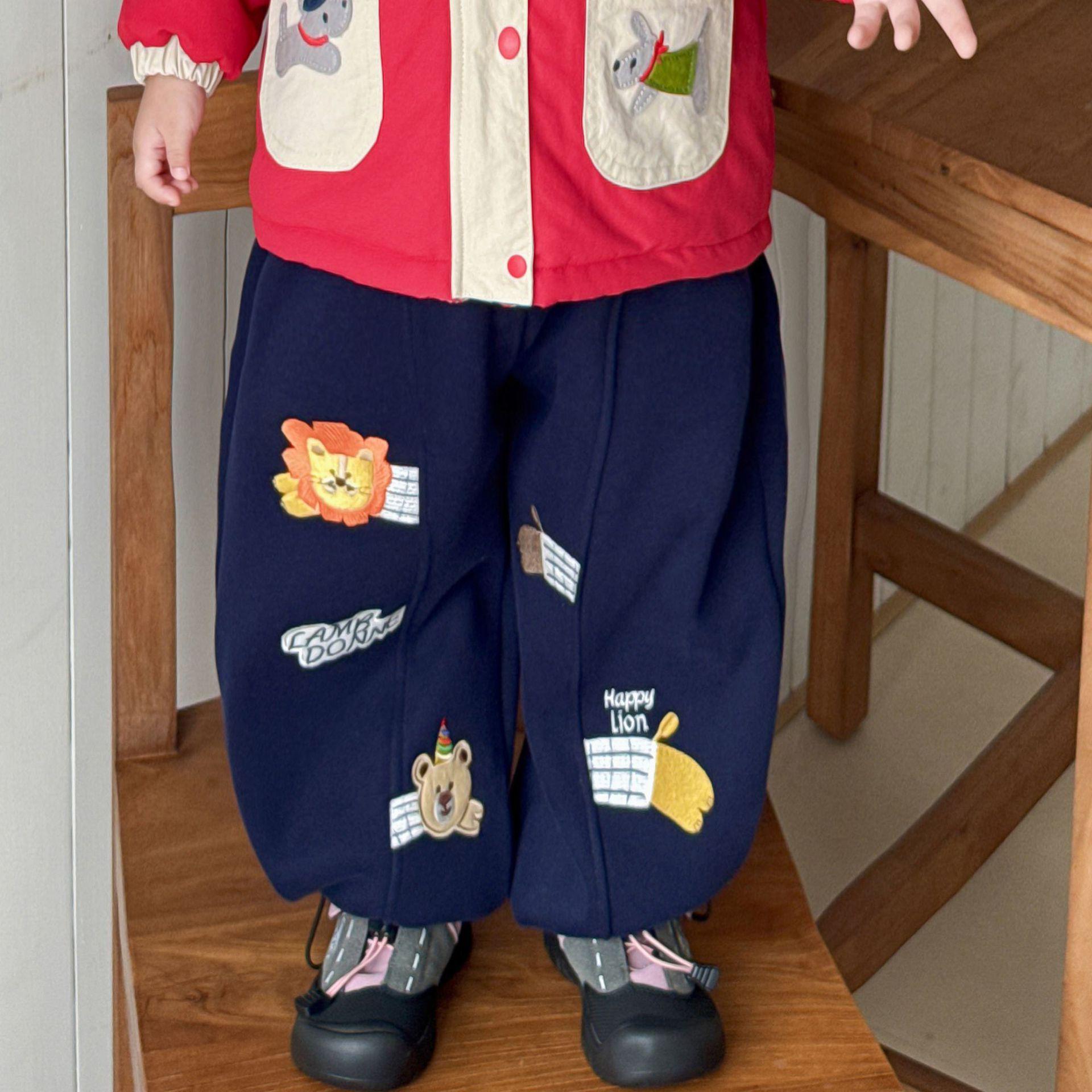 

Children s Warm Fleece-Lined Pants, Winter Style for Boys – Thick, Cozy, and In Stock 90 cm